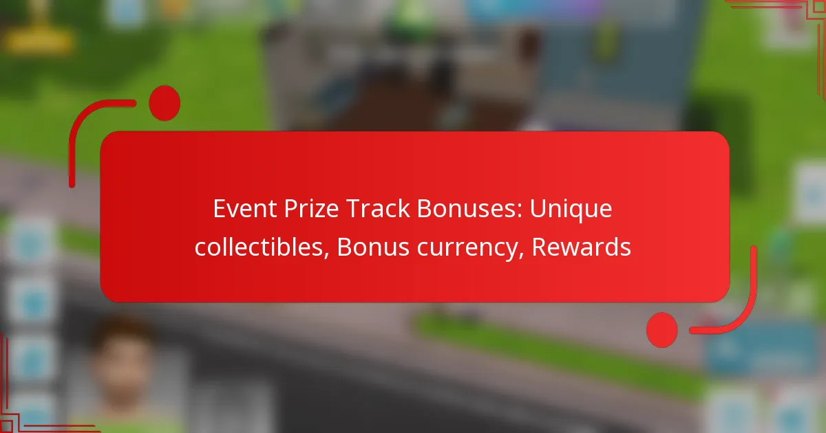 Event Prize Track Bonuses: Unique collectibles, Bonus currency, Rewards