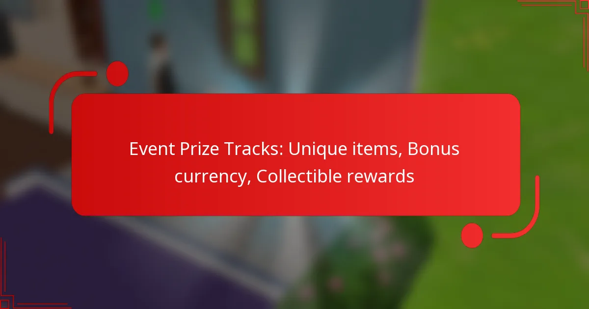 Event Prize Tracks: Unique items, Bonus currency, Collectible rewards