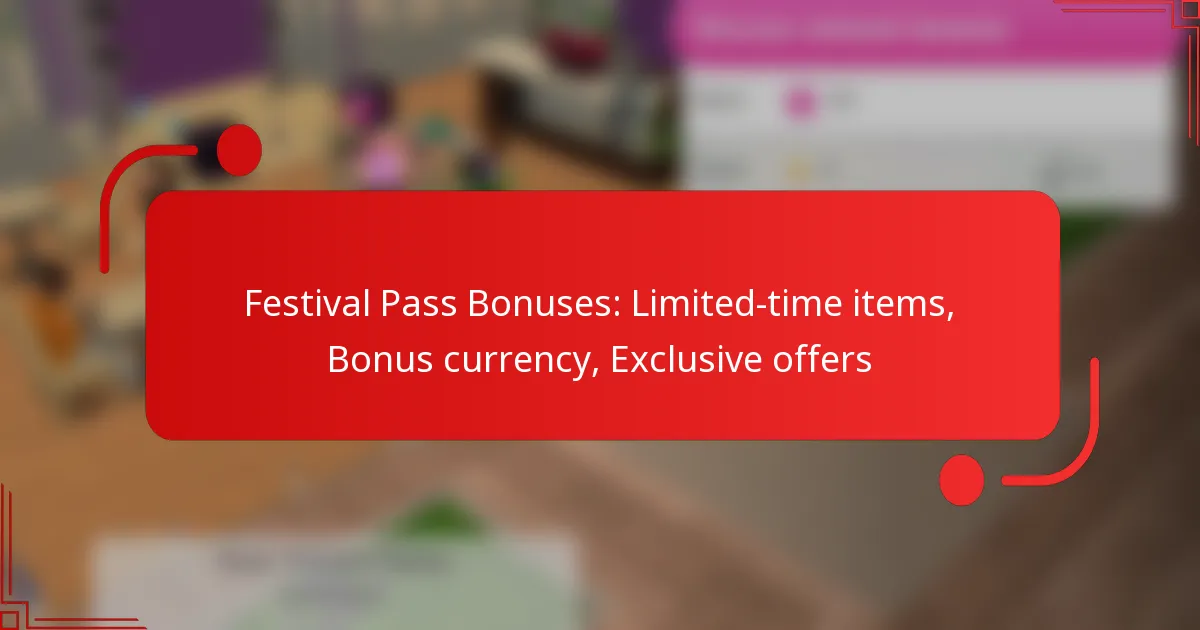 Festival Pass Bonuses: Limited-time items, Bonus currency, Exclusive offers