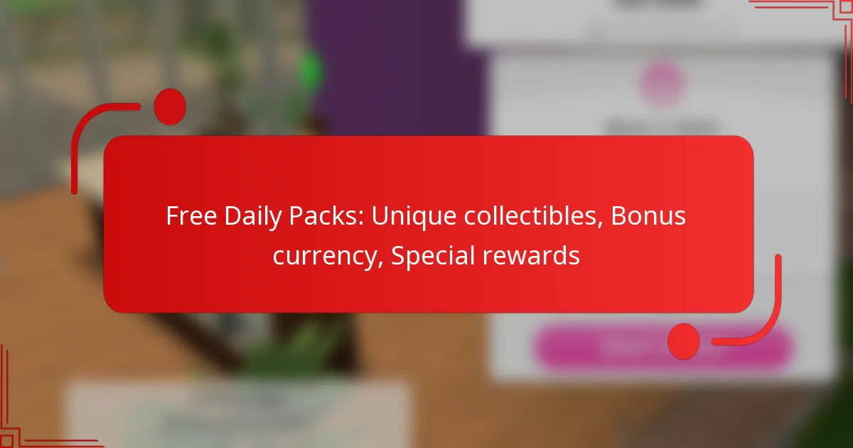Free Daily Packs: Unique collectibles, Bonus currency, Special rewards