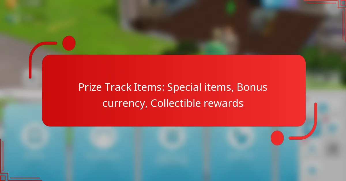 Prize Track Items: Special items, Bonus currency, Collectible rewards